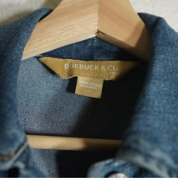 Vintage Sears Roebuck Distressed Denim Jacket Trucker Womens Small Blue Jean - Picture 6 of 9